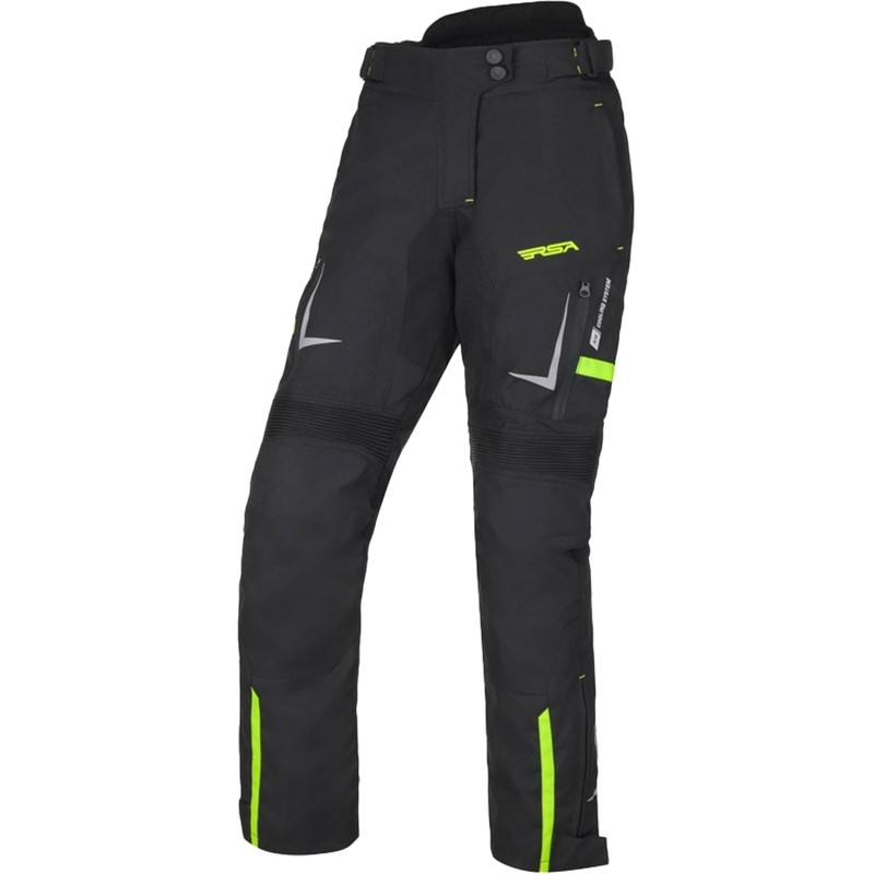 Damskie spodnie motocyklowe RSA EXO 2 czarno-fluo żółte