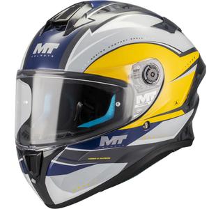 Kask motocyklowy integralny MT Targo S Outside C3 szaro-żółto-niebieski