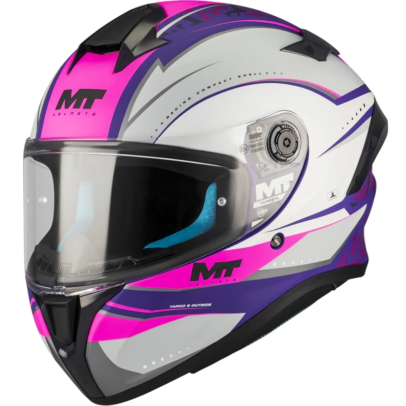 Kask motocyklowy integralny MT Targo S Outside C8 matowy fioletowo-szaro-różowy