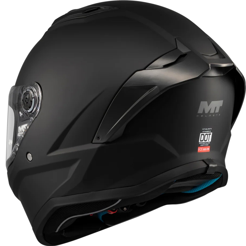 Kask motocyklowy integralny MT Stinger 2 Pure A1 matowy czarny