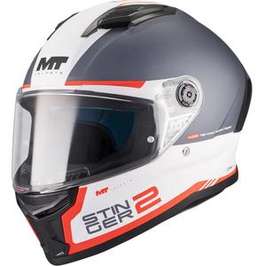 Kask motocyklowy integralny MT Stinger 2 Core A5 matowy niebiesko-biało-czerwony