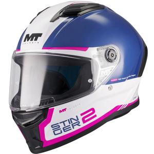 Kask motocyklowy integralny MT Stinger 2 Core A8 niebiesko-biało-różowy