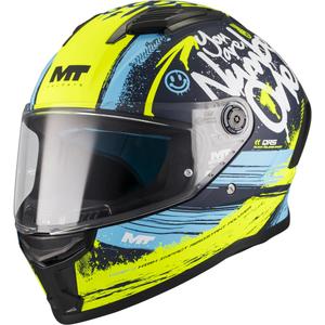 Kask motocyklowy integralny MT Stinger 2 Rocket C3 niebiesko-fluo żółty