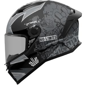 Kask motocyklowy integralny MT Stinger 2 Tagger B2 matowy czarno-szary