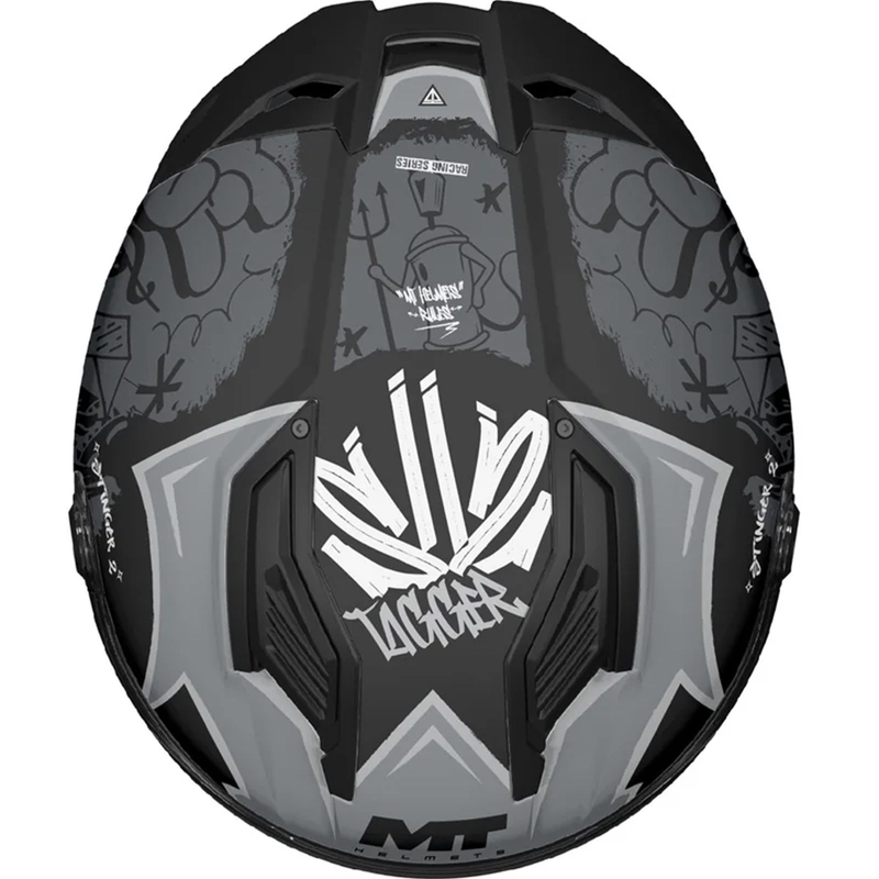 Kask motocyklowy integralny MT Stinger 2 Tagger B2 matowy czarno-szary