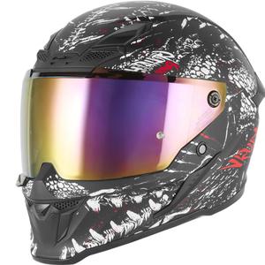 Kask motocyklowy integralny NOX Exklusiv Goliath Raptor matowy czarno-biało-czerwony