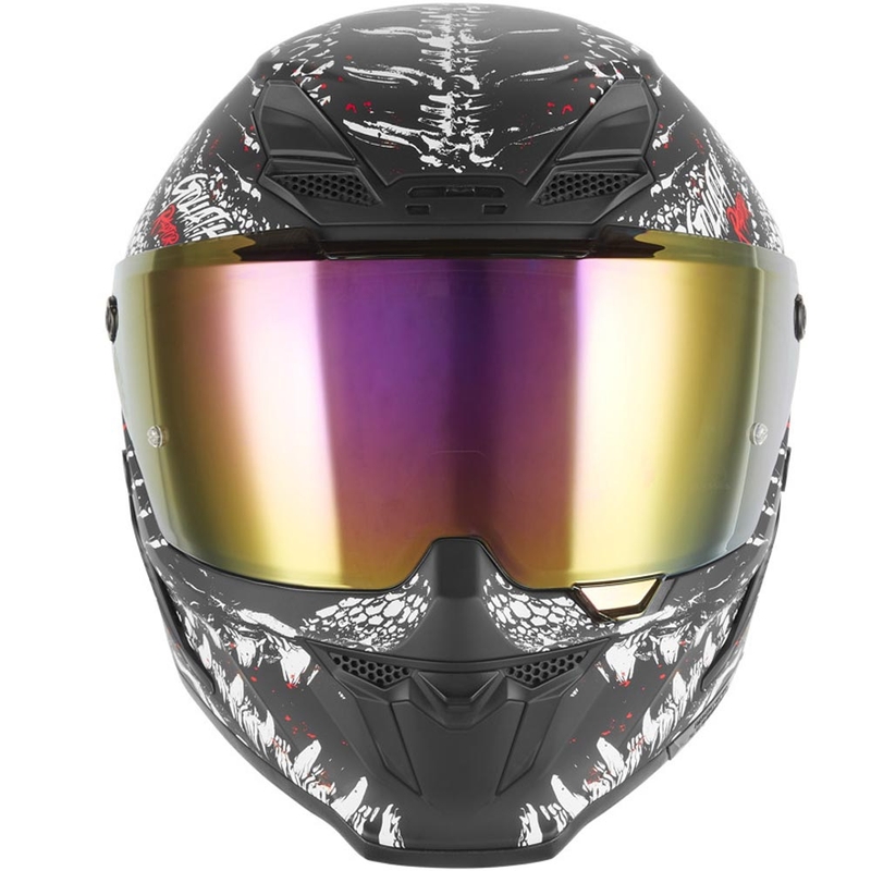 Kask motocyklowy integralny NOX Exklusiv Goliath Raptor matowy czarno-biało-czerwony