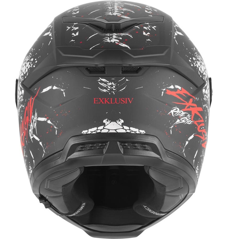 Kask motocyklowy integralny NOX Exklusiv Goliath Raptor matowy czarno-biało-czerwony