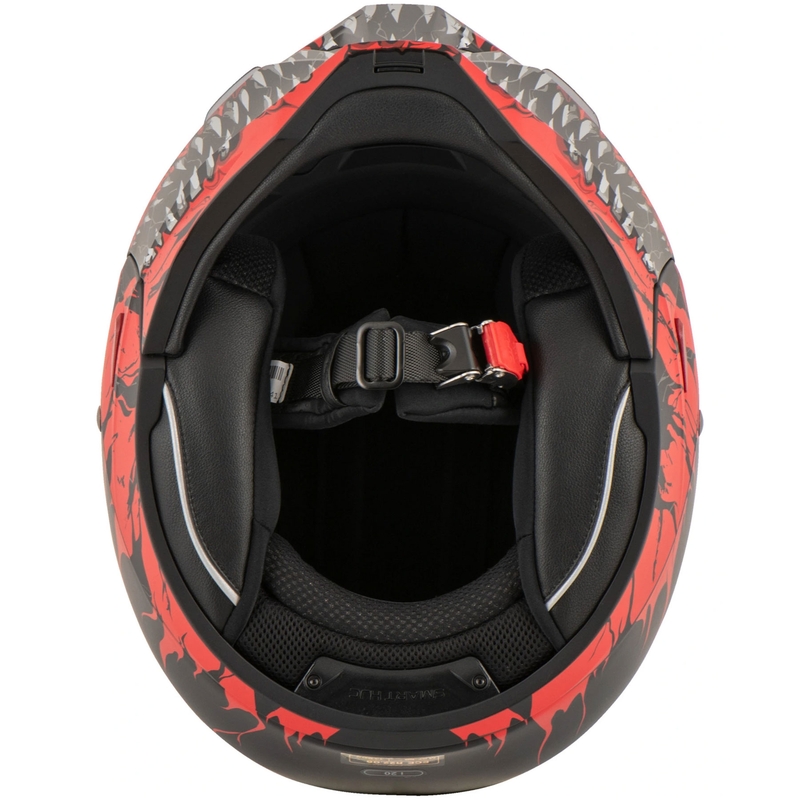 Kask otwarty z maską HJC i20 Scraw MC1SF biało-czerwono-czarny wyprzedaż