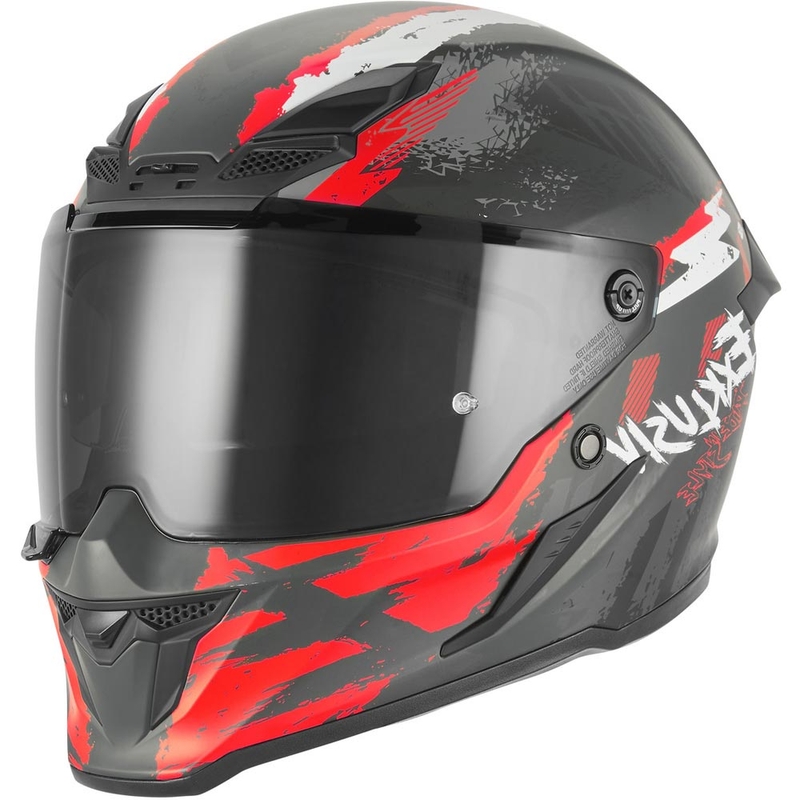 Kask motocyklowy integralny NOX Exklusiv Goliath Cut'D matowy czarno-czerwony
