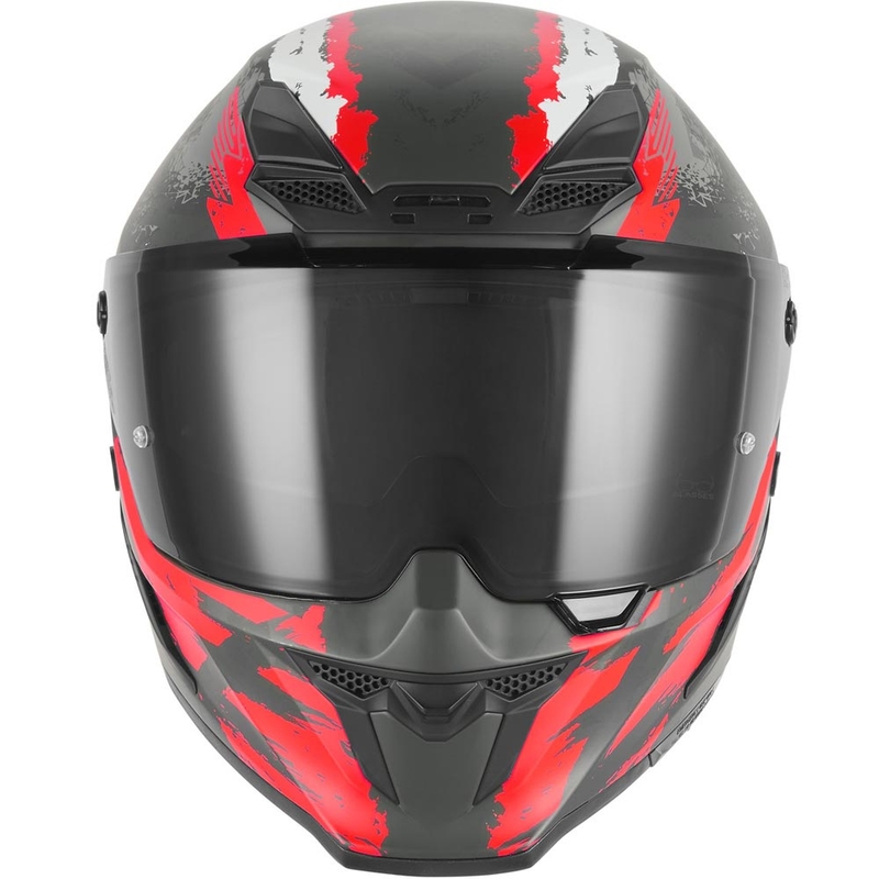 Kask motocyklowy integralny NOX Exklusiv Goliath Cut'D matowy czarno-czerwony