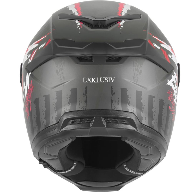 Kask motocyklowy integralny NOX Exklusiv Goliath Cut'D matowy czarno-czerwony