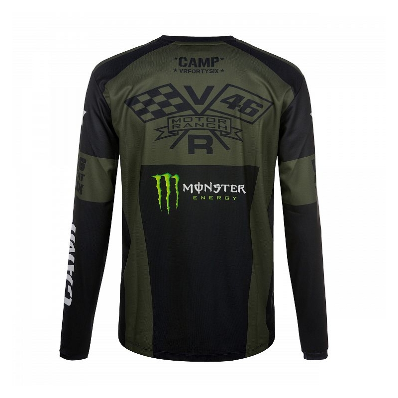 Koszulka z długim rękawem VR46 Valentino Rossi MONSTER CAMP zielono-czarna