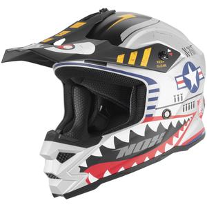 Kask motocrossowy dziecięcy NOX N761 Fly Fighter w kolorze srebrno-wielokolorowym