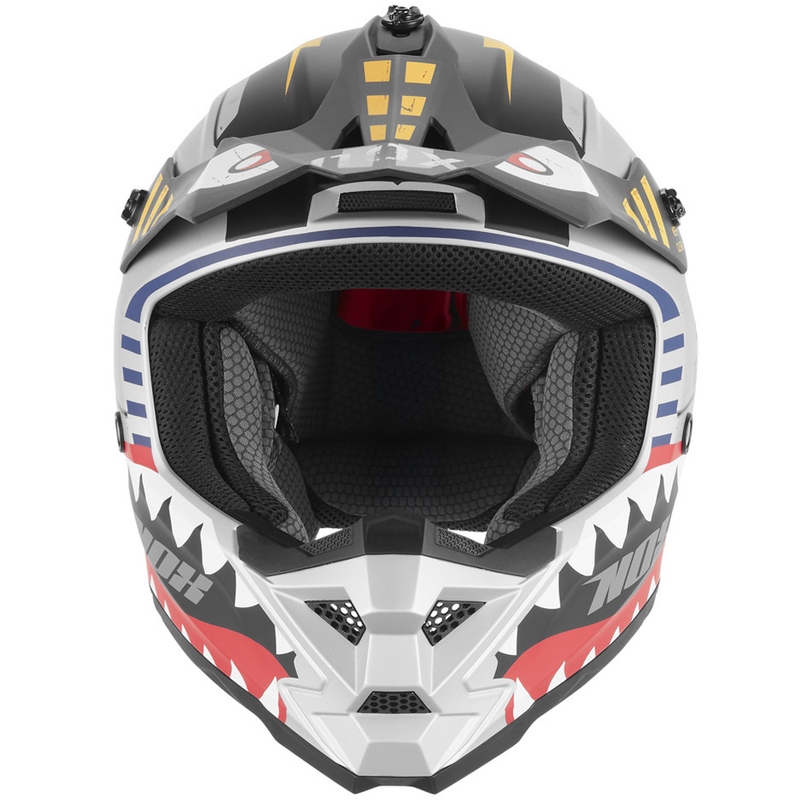 Kask motocrossowy dziecięcy NOX N761 Fly Fighter w kolorze srebrno-wielokolorowym