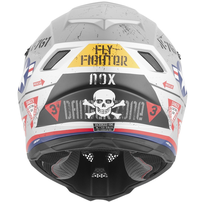 Kask motocrossowy dziecięcy NOX N761 Fly Fighter w kolorze srebrno-wielokolorowym