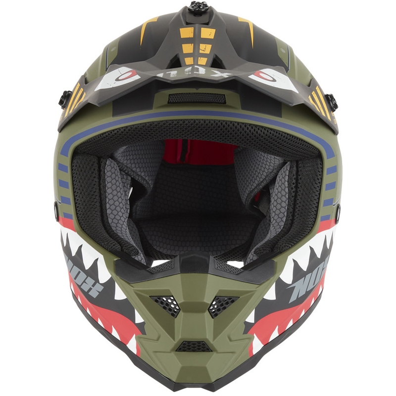 Kask motocrossowy dla dzieci NOX N761 Fly Fighter Khaki-wielokolorowy
