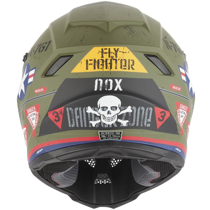 Kask motocrossowy dla dzieci NOX N761 Fly Fighter Khaki-wielokolorowy