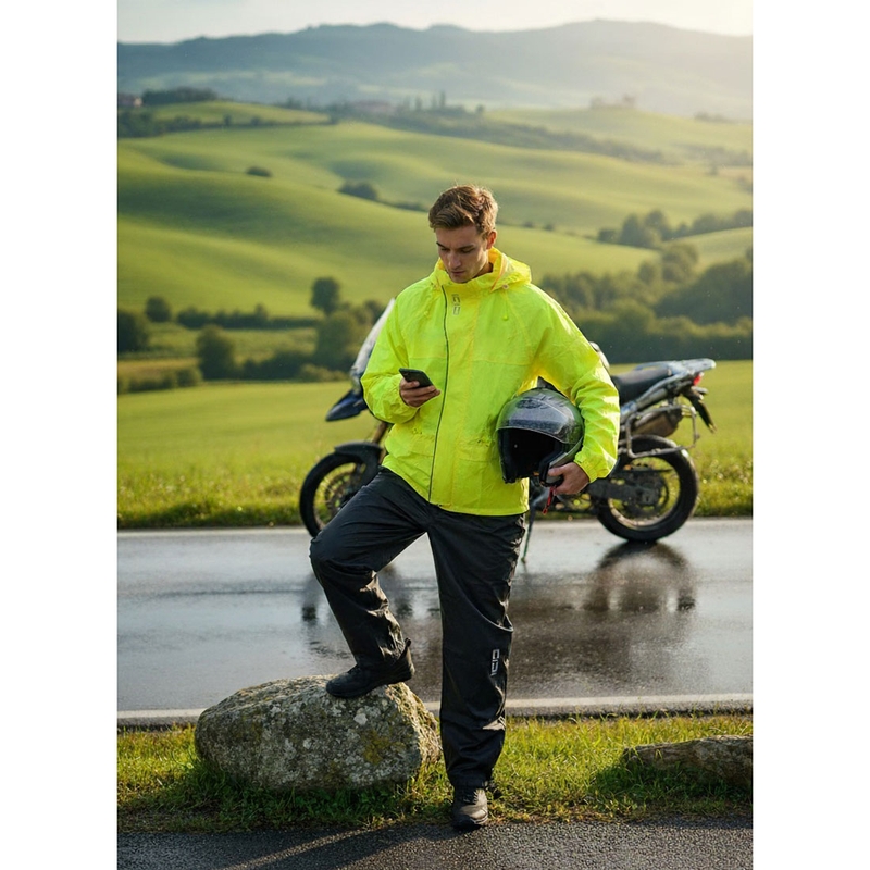 Płaszcz przeciwdeszczowy na motocykl SiDi Tempora fluo żółto-czarny