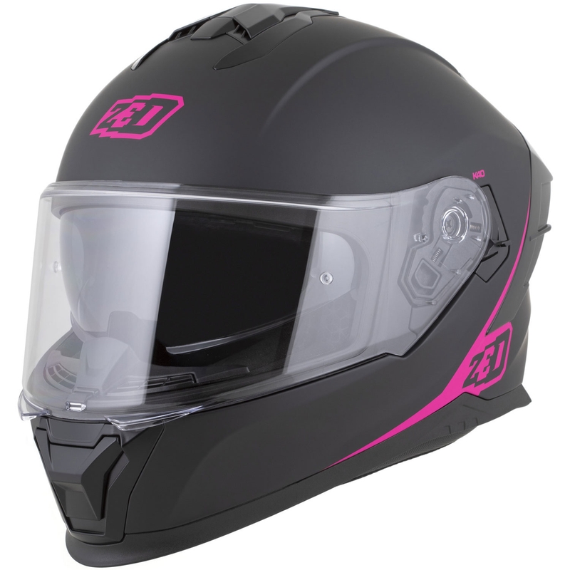 Kask motocyklowy integralny ZED K40 matowy czarno-różowy