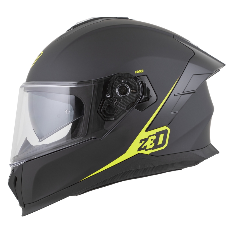 Kask motocyklowy integralny ZED K40 matowy czarno-fluo żółty