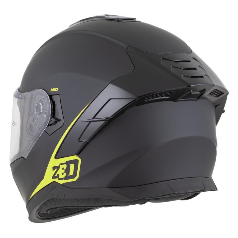 Kask motocyklowy integralny ZED K40 matowy czarno-fluo żółty