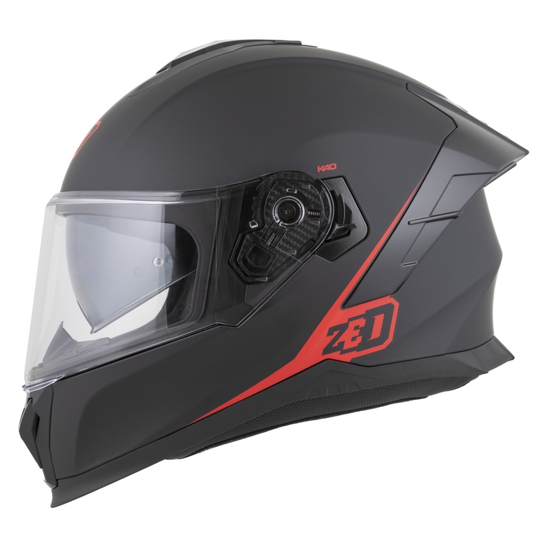 Kask motocyklowy integralny ZED K40 matowy czarno-czerwony