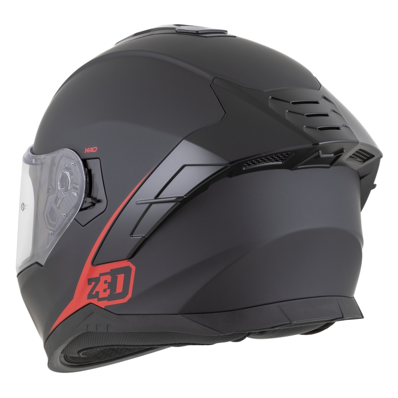 Kask motocyklowy integralny ZED K40 matowy czarno-czerwony