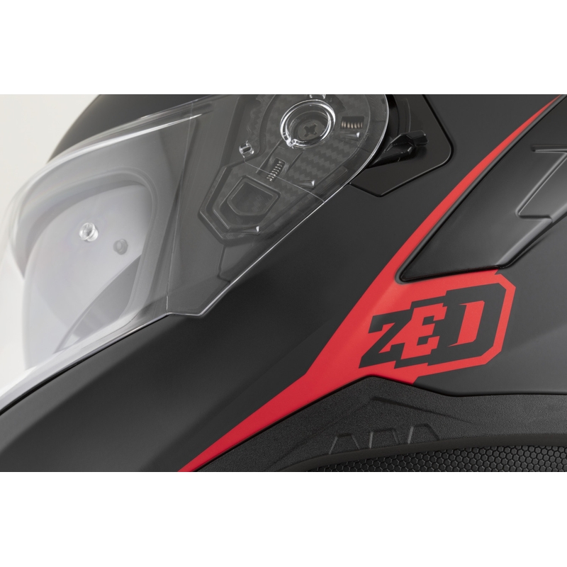 Kask motocyklowy integralny ZED K40 matowy czarno-czerwony