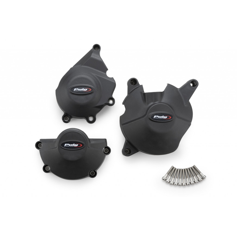 Engine covers PUIG Track for Championship black included 3 covers