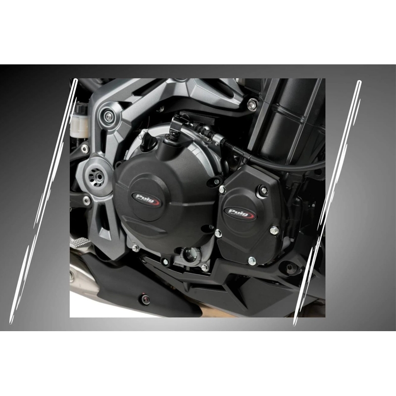 Engine protective covers PUIG black included 2 oil plugs