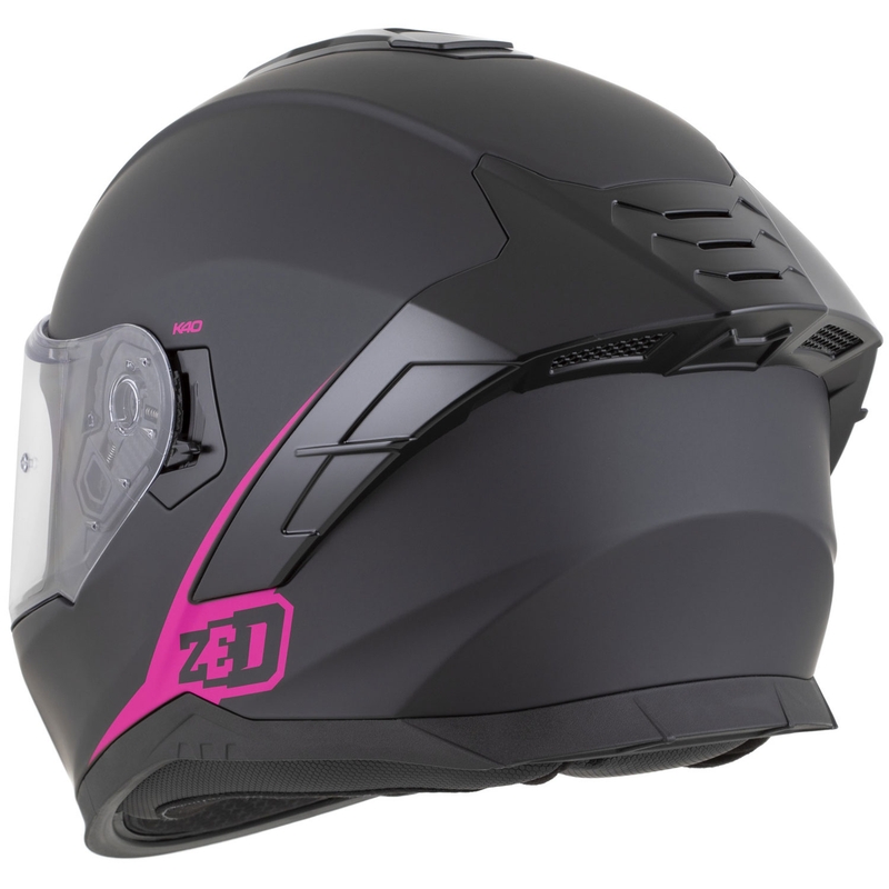 Kask motocyklowy integralny ZED K40 matowy czarno-różowy