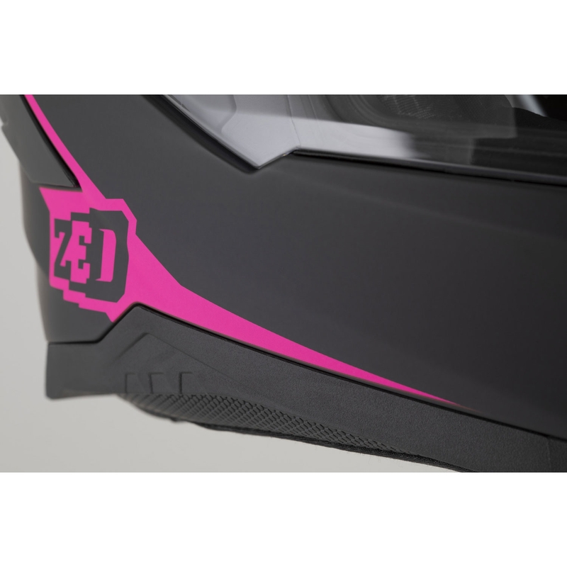 Kask motocyklowy integralny ZED K40 matowy czarno-różowy