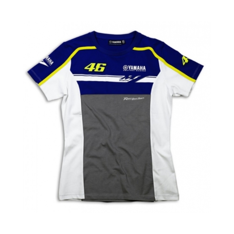 Koszulka damska VR46 Valentino Rossi Yamaha Dual niebiesko-szara