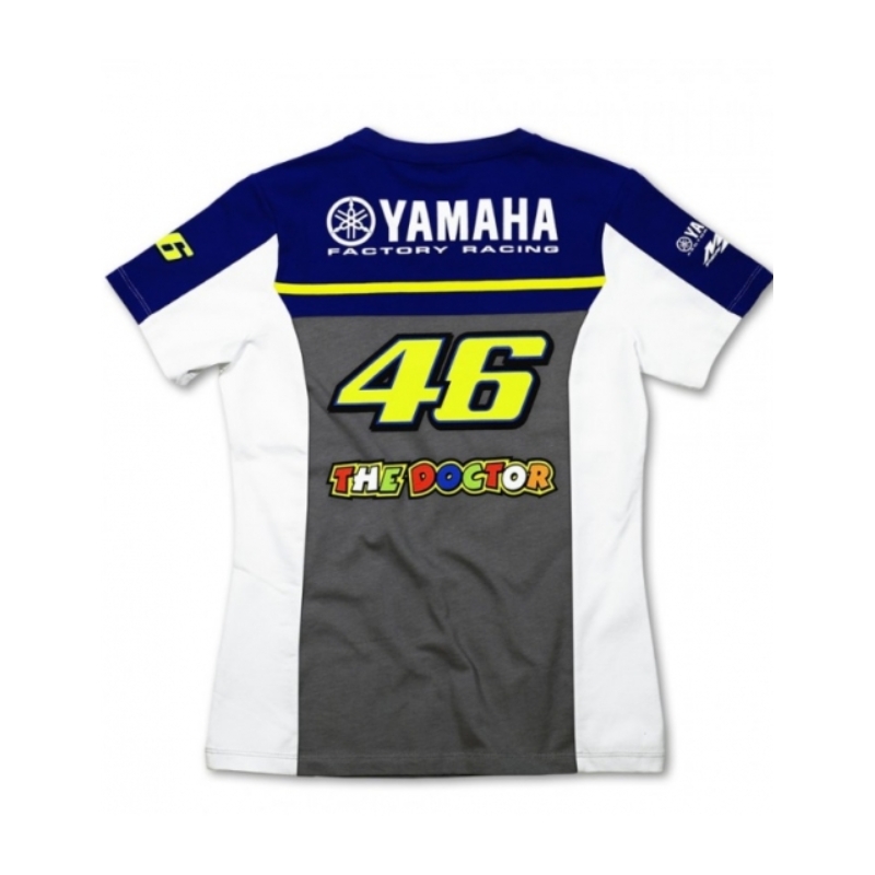 Koszulka damska VR46 Valentino Rossi Yamaha Dual niebiesko-szara