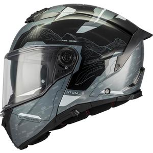 Kask motocyklowy typu flip-up MT Atom 2 SV Highlands C2 czarno-szary