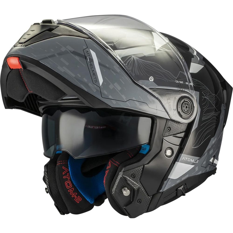 Kask motocyklowy typu flip-up MT Atom 2 SV Highlands C2 czarno-szary