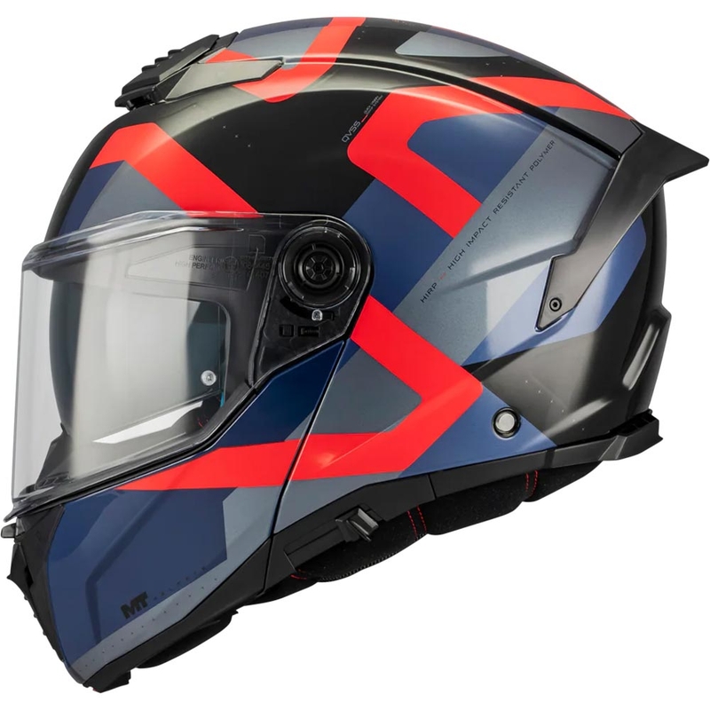 Kask motocyklowy typu flip-up MT Atom 2 SV Dexter B15 niebiesko-czarno-czerwony