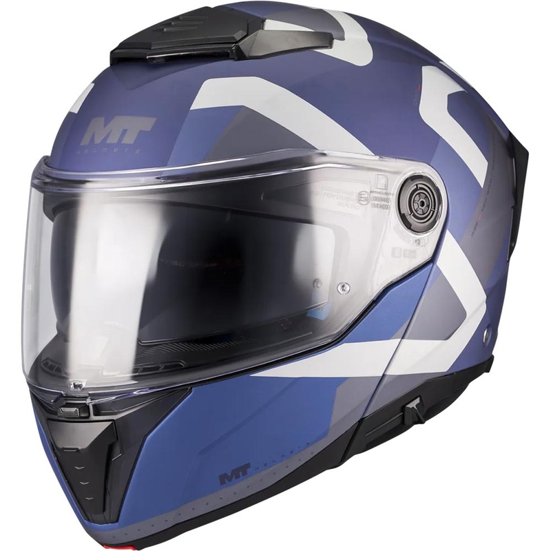 Kask motocyklowy typu flip-up MT Atom 2 SV Dexter C2 matowy niebiesko-szary