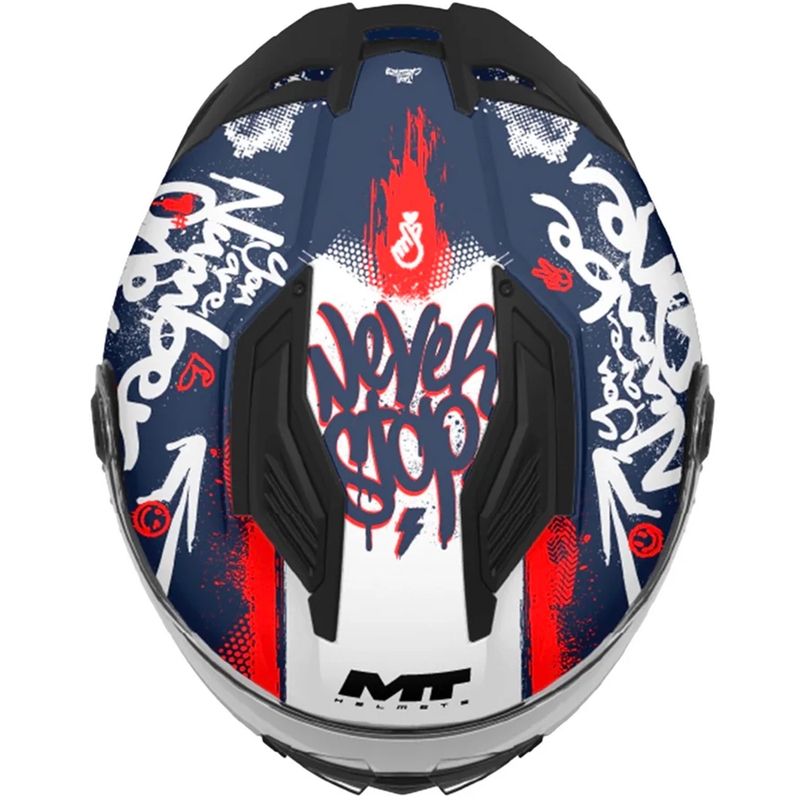 Kask motocyklowy integralny dla dzieci MT Stinger 2 Rocket C17 niebiesko-czerwono-biały