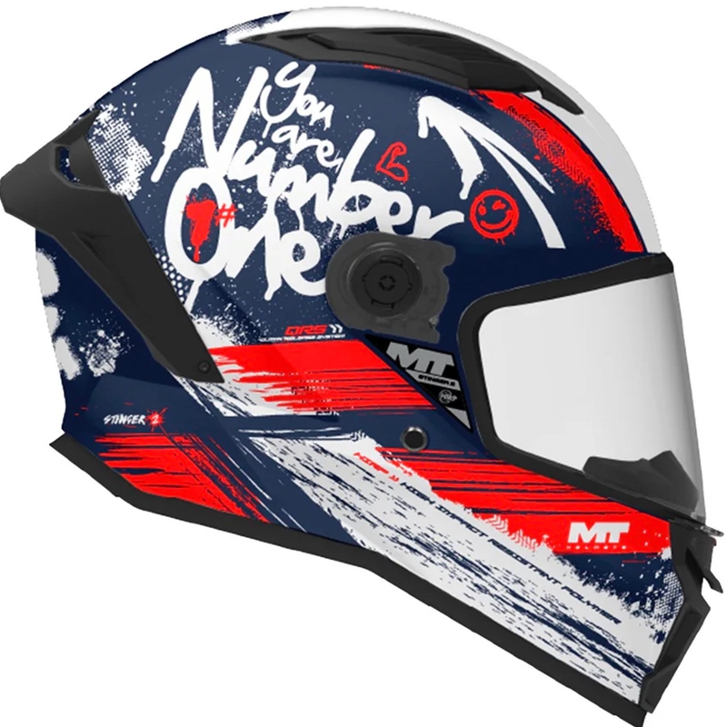 Kask motocyklowy integralny dla dzieci MT Stinger 2 Rocket C17 niebiesko-czerwono-biały