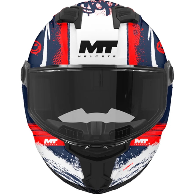 Kask motocyklowy integralny dla dzieci MT Stinger 2 Rocket C17 niebiesko-czerwono-biały