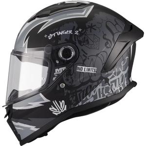 Kask motocyklowy integralny dziecięcy MT Stinger 2 Tagger B2 matowy czarno-szary