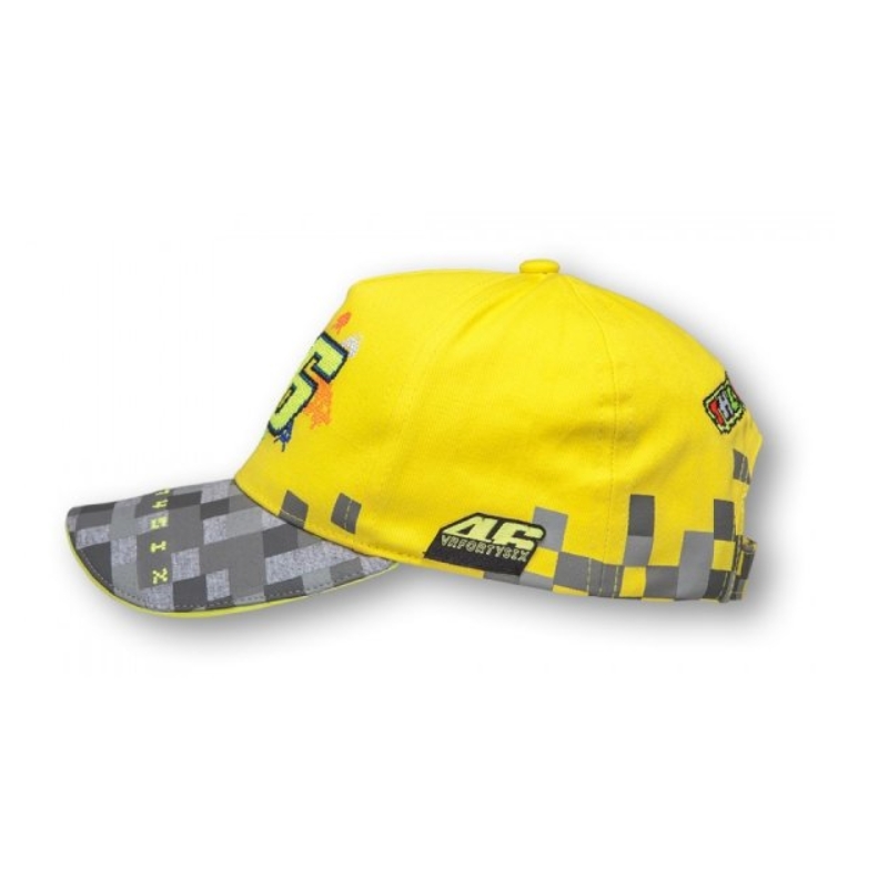 Czapka dziecięca VR46 Valentino Rossi żółto-szara