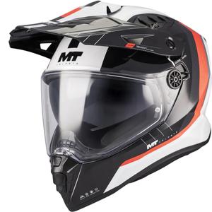 Kask motocyklowy enduro MT Track SV Nomad A15 biało-czarno-czerwony