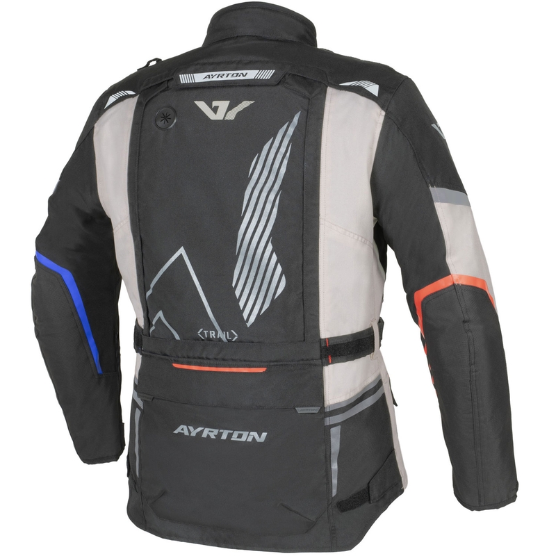 Kurtka motocyklowa Ayrton Trail biało-czarno-czerwono-niebiesko-szara