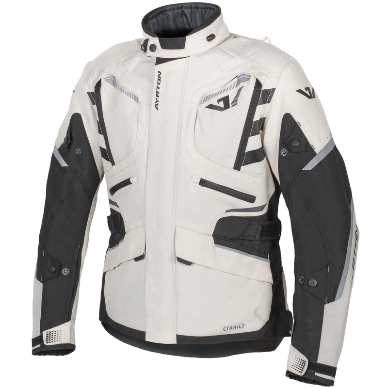 Kurtka motocyklowa Ayrton Trail biało-czarno-szara