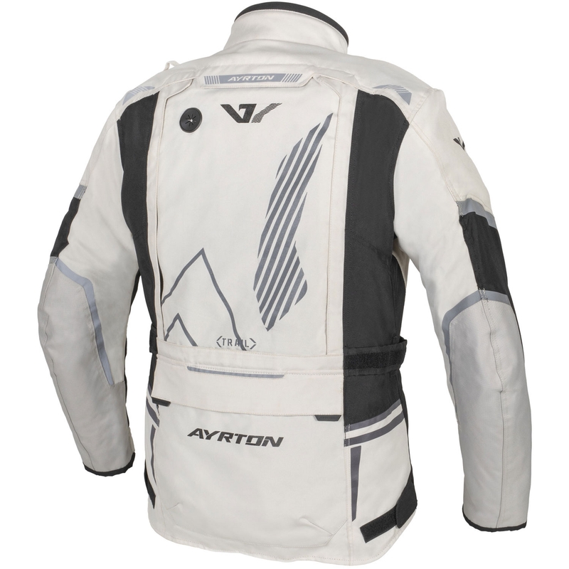 Kurtka motocyklowa Ayrton Trail biało-czarno-szara