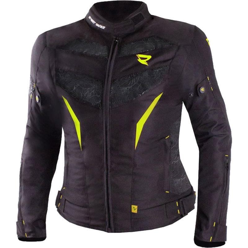 Damska kurtka motocyklowa Street Racer Rose w kolorze czarno-fluo żółtym