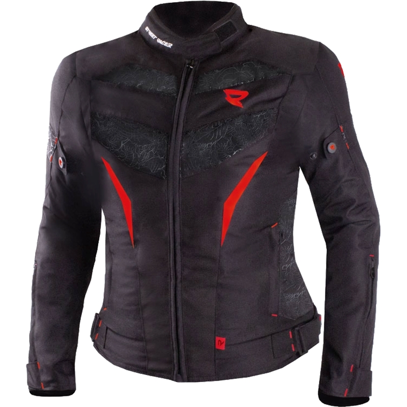 Damska kurtka motocyklowa Street Racer Rose Air czarno-czerwona